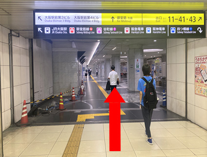 北新地駅東口改札からの道順