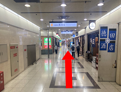 北新地駅東口改札からの道順